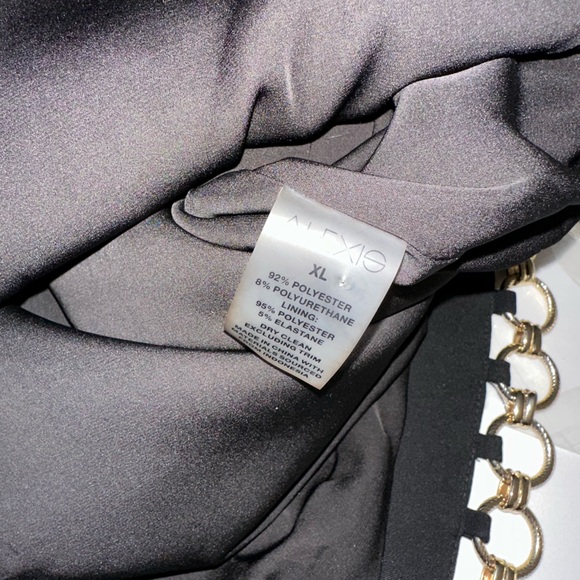 Alexis “Tale” black midi dress w gold o ring cut out detail XL - Picture 9 of 9